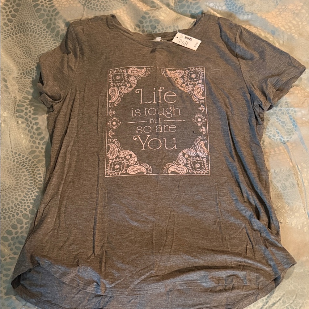 Maurices Charcoal Paisley Tee
